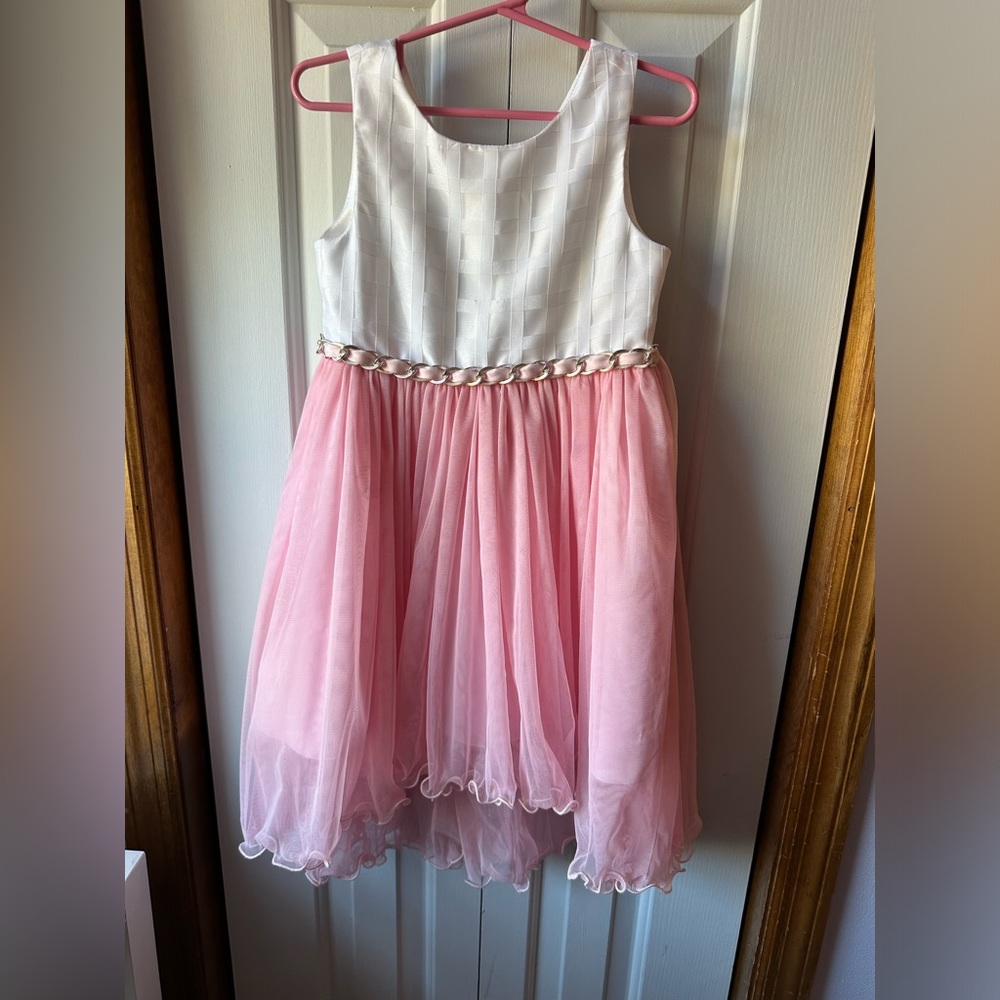 American Princess 6x white and pink dress